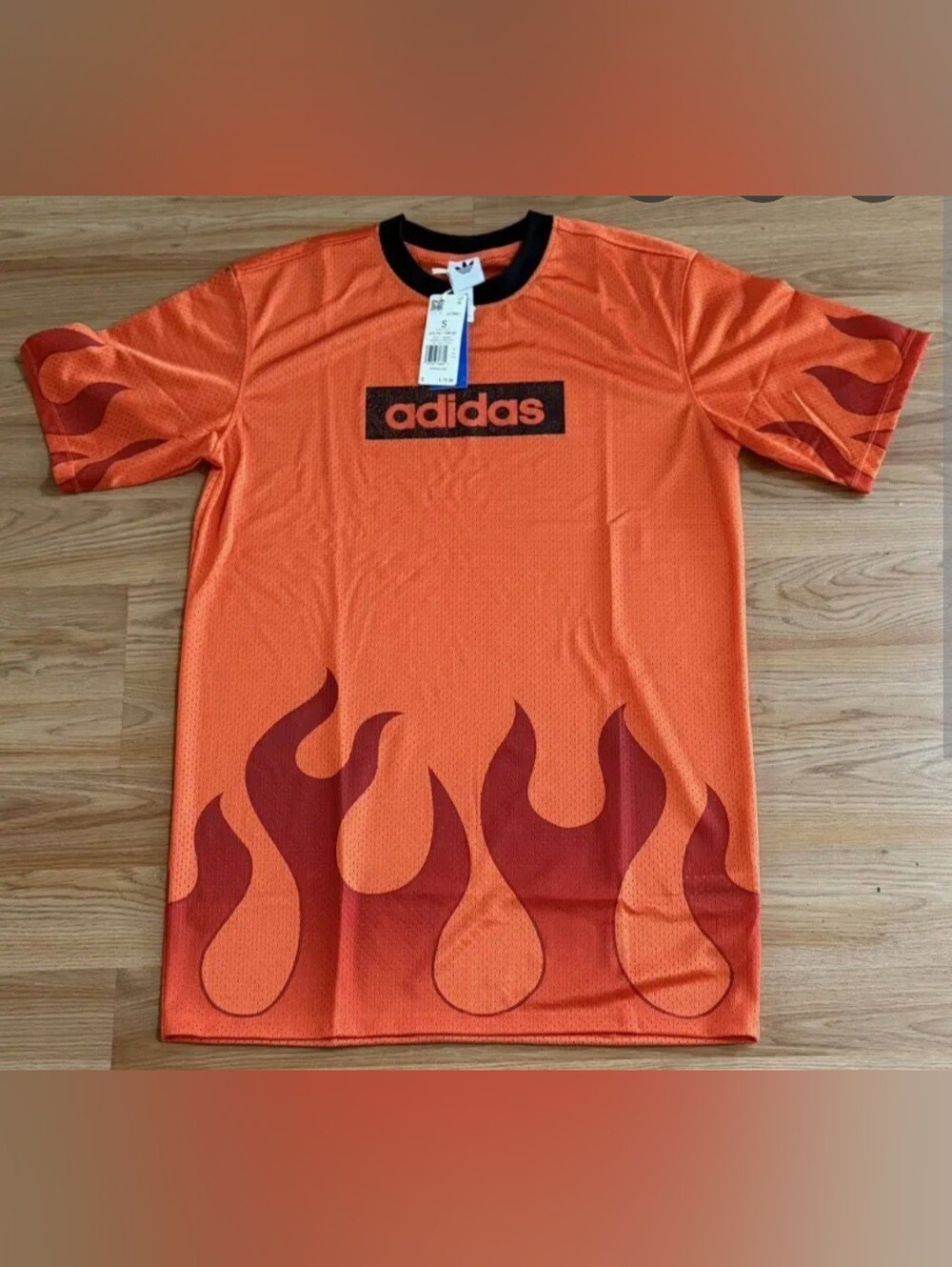 Adidas Orange Graphic Flame Short Sleeve Tshirt Dress